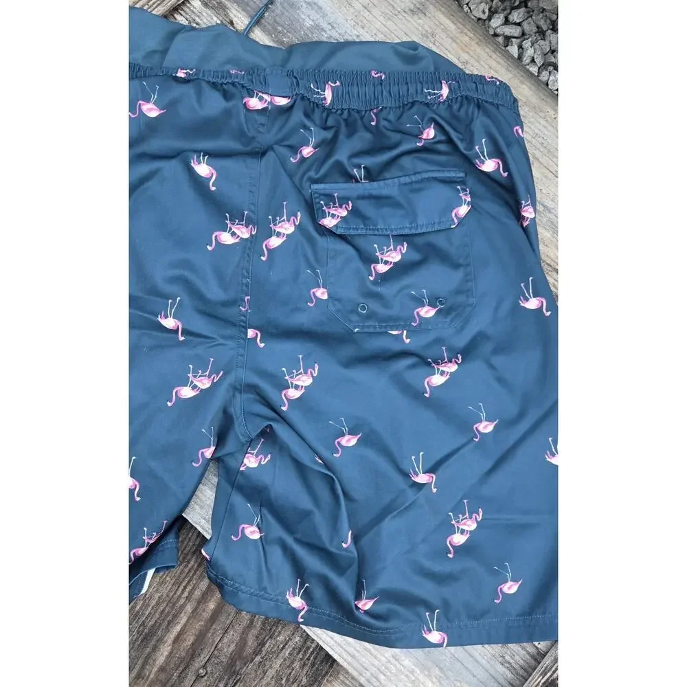 MEEKOS BY KING SIZE big and tall flamingo vacation wear swim trunks 3X shorts
